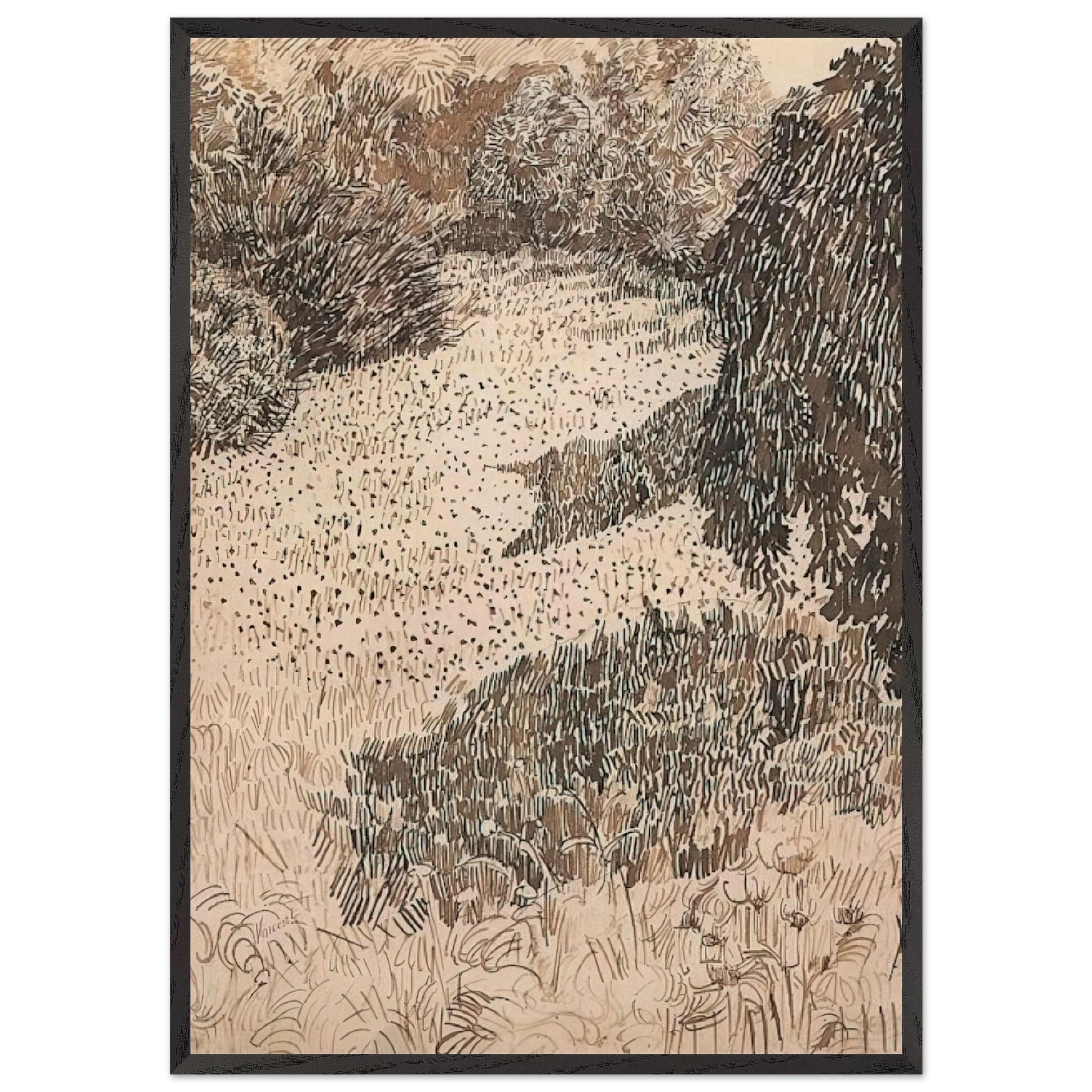 The Corner of the Park - Vincent van Gogh Framed Art Print – Black Wooden Frame - Default Title - -Framed Art Print