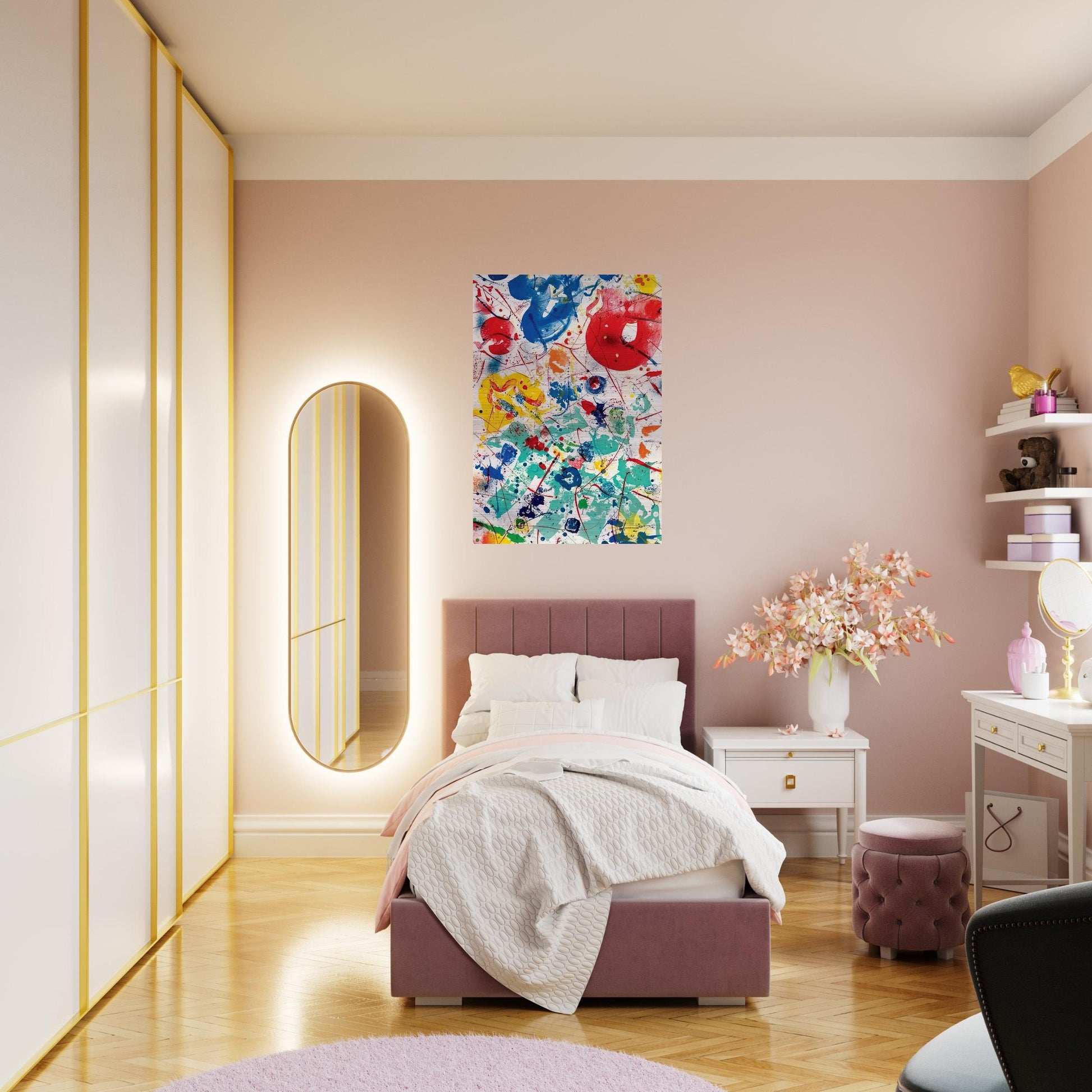 Untitled  SF 358  - Sam Francis Brushed Aluminum Print - 70x100 cm / 28x40 inches | Sam Francis Aluminum Print | Sam Francis Prints