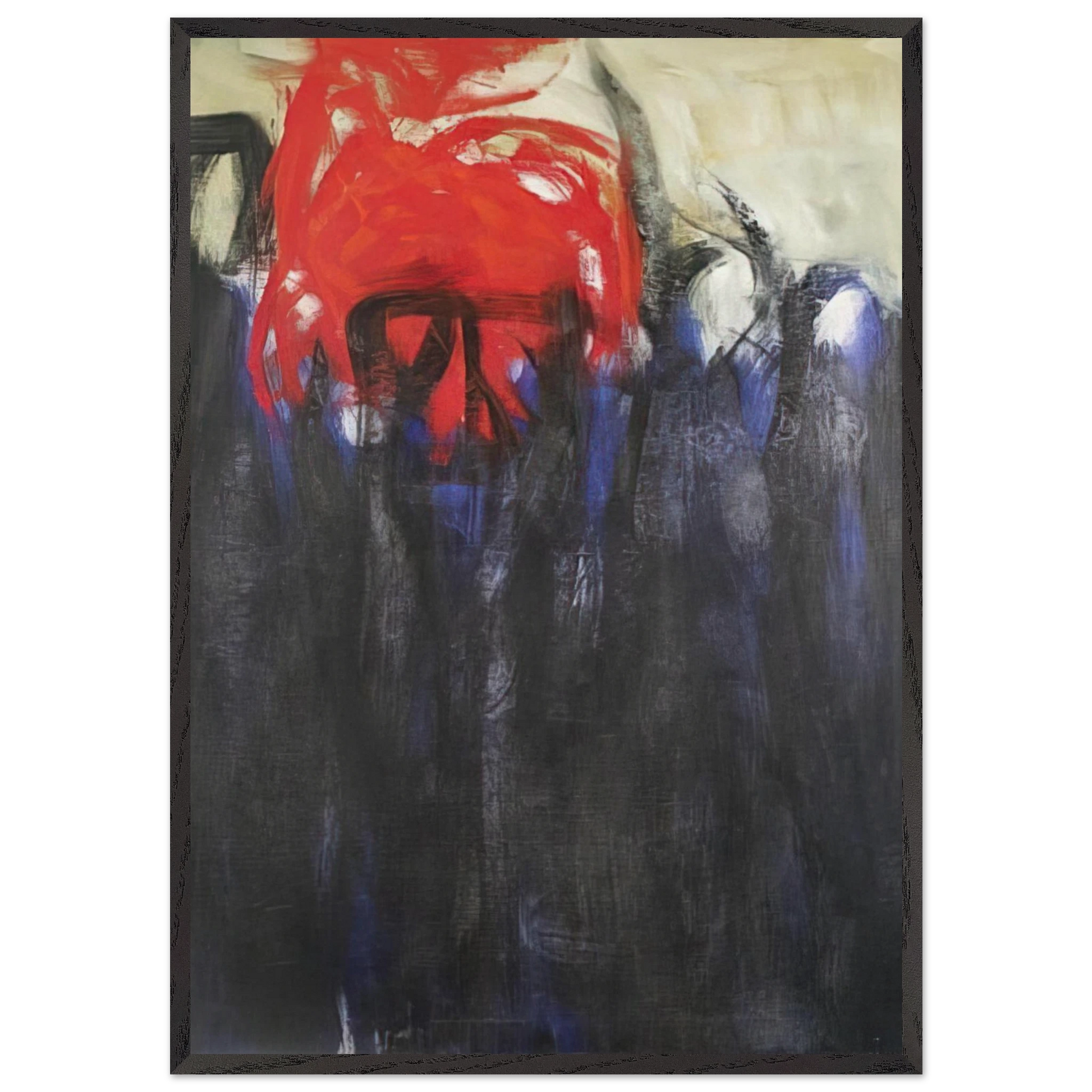 Untitled Columns of Fire - 1956 - Theodoros Stamos Framed Art Print – Black Wooden Frame - Default Title - -Framed Art Print