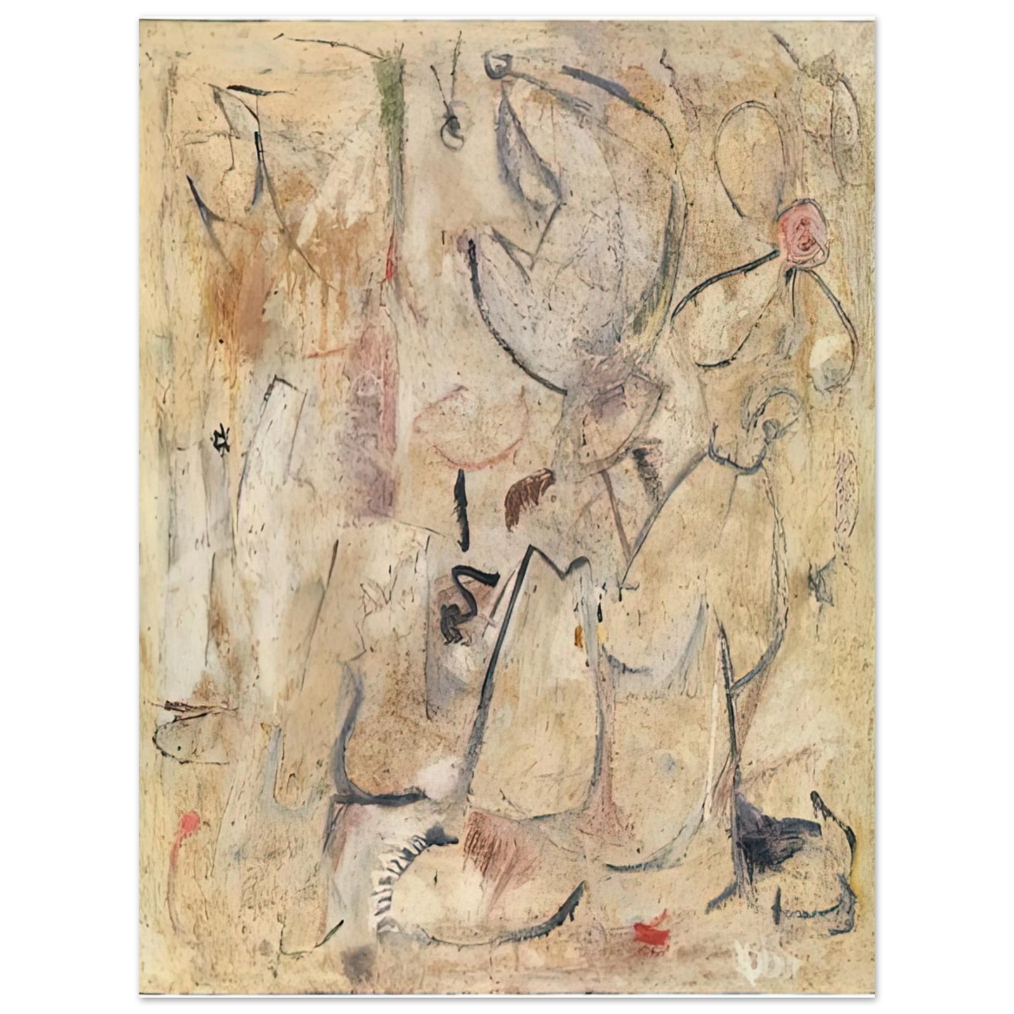 Helen Frankenthaler - Beach, 1950- Wall Art - 30x40 cm / 12x16 inches - Premium Wooden Framed Poster With Fine Art Paper - Wood frame