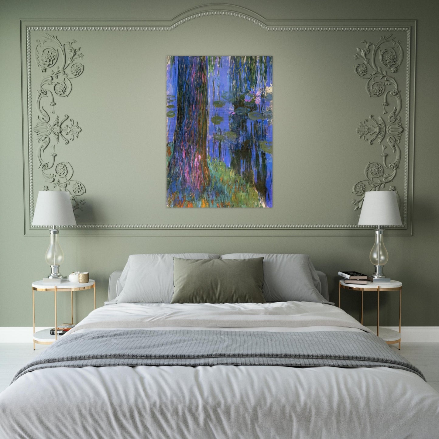 Weeping Willow and Water-Lily Pond - claude monet Brushed Aluminum Print - 70x100 cm / 28x40 inches | claude monet Aluminum Print | claude monet Prints