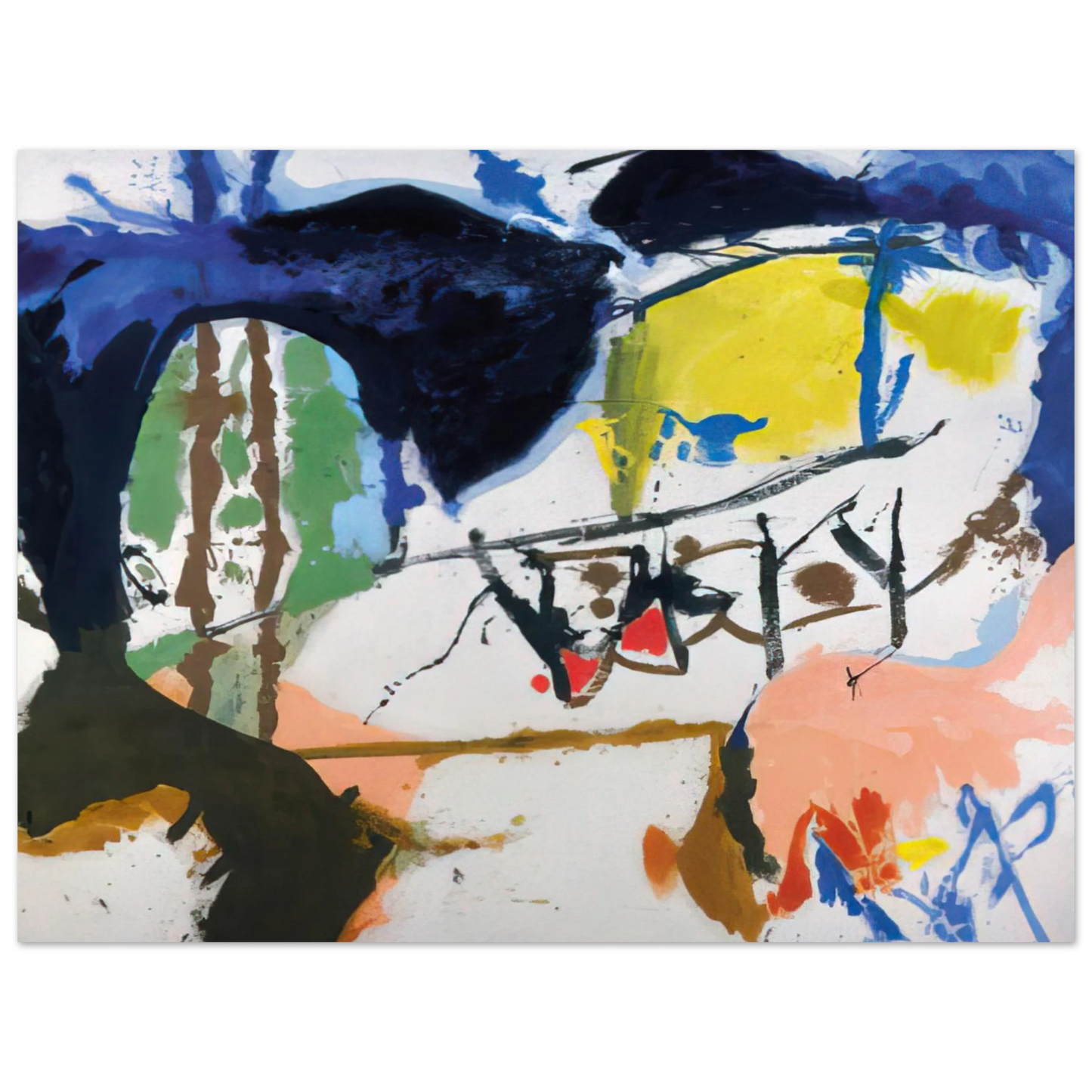 Helen Frankenthaler - Acres - 1959 Wall art - 27x35 cm / 11x14 inches - Premium Wooden Framed Poster With Fine Art Paper - Wood frame