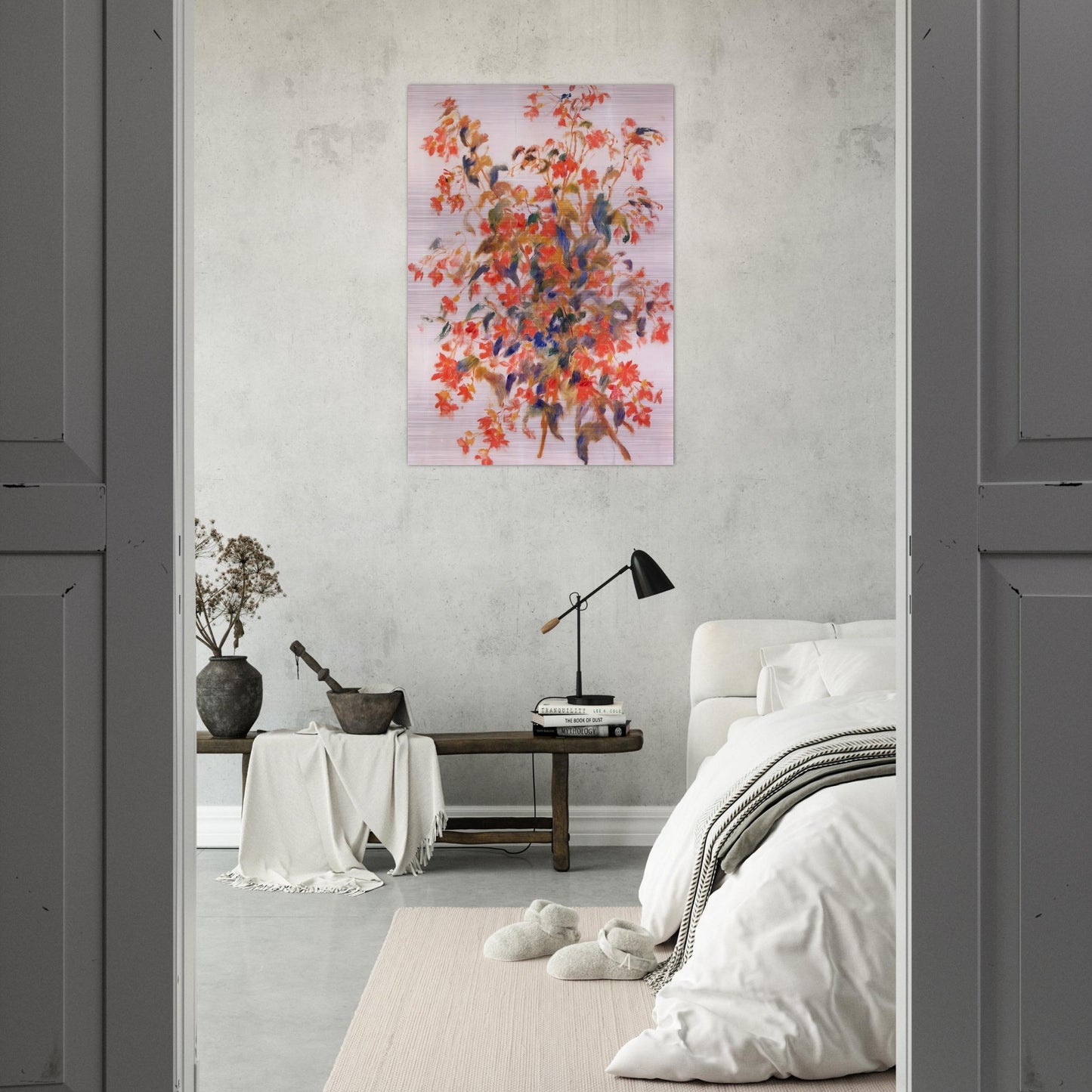 Still Life with Fuscias - Pierre-Auguste Renoir Brushed Aluminum Print - 70x100 cm / 28x40 inches | Pierre-Auguste Renoir Aluminum Print | Pierre-Auguste Renoir Prints