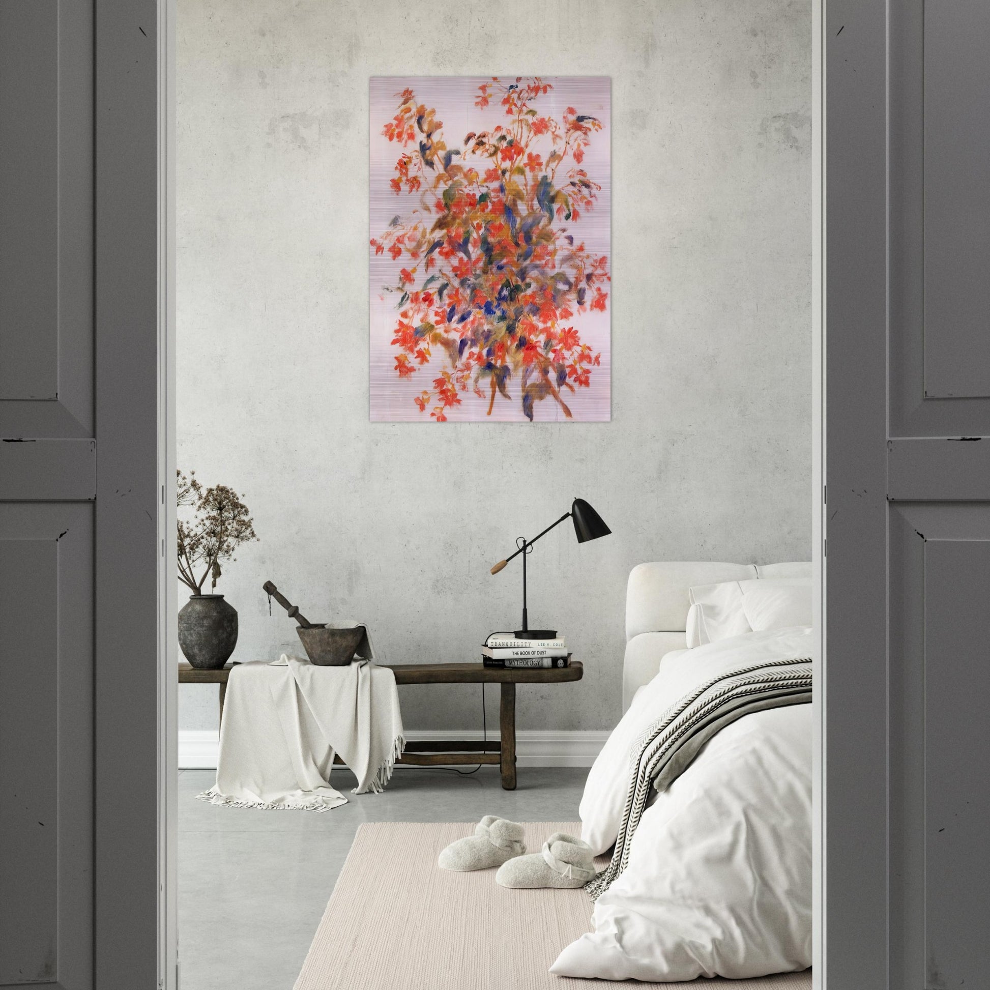 Still Life with Fuscias - Pierre-Auguste Renoir Brushed Aluminum Print - 70x100 cm / 28x40 inches | Pierre-Auguste Renoir Aluminum Print | Pierre-Auguste Renoir Prints