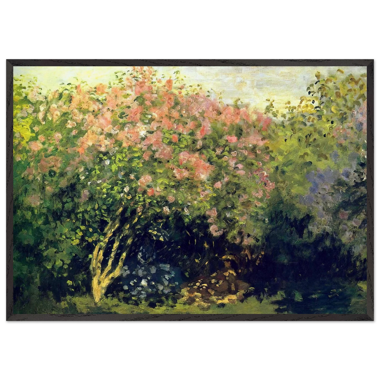Lilacs in the Sun - claude monet Framed Art Print – Black Wooden Frame - Default Title - -Framed Art Print