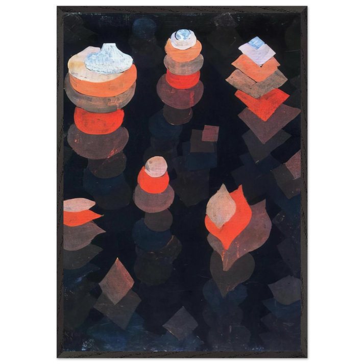 GROWTH OF THE NIGHT PLANTS 1922 - Paul Klee 70x100 cm / 28x40 inches Framed Art Print – Black Wooden Frame
