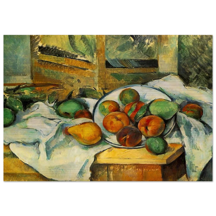 Table, Napkin and Fruit - Paul Cézanne Brushed Aluminum Print - 70x100 cm / 28x40 inches | Paul Cézanne Aluminum Print | Paul Cézanne Prints