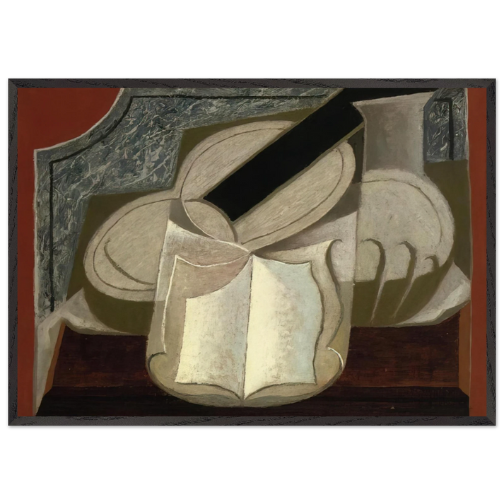 BOOK AND GUITAR 1925 - Juan Gris 70x100 cm / 28x40 inches Framed Art Print – Black Wooden Frame