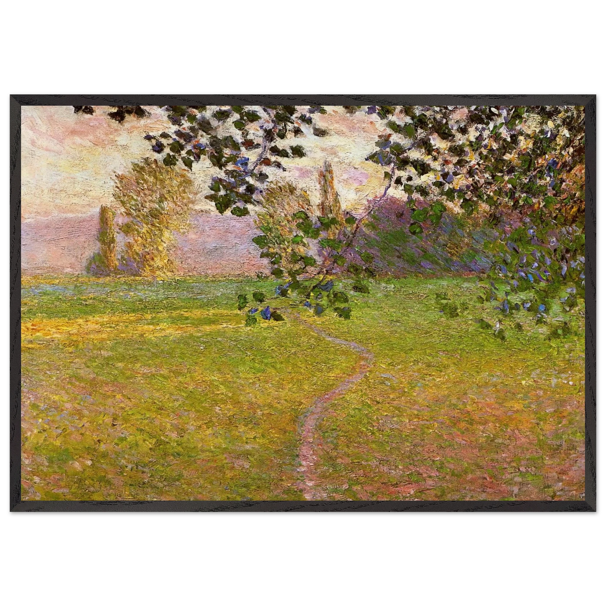 Morning Landscape Giverny - claude monet Framed Art Print – Black Wooden Frame - Default Title - -Framed Art Print