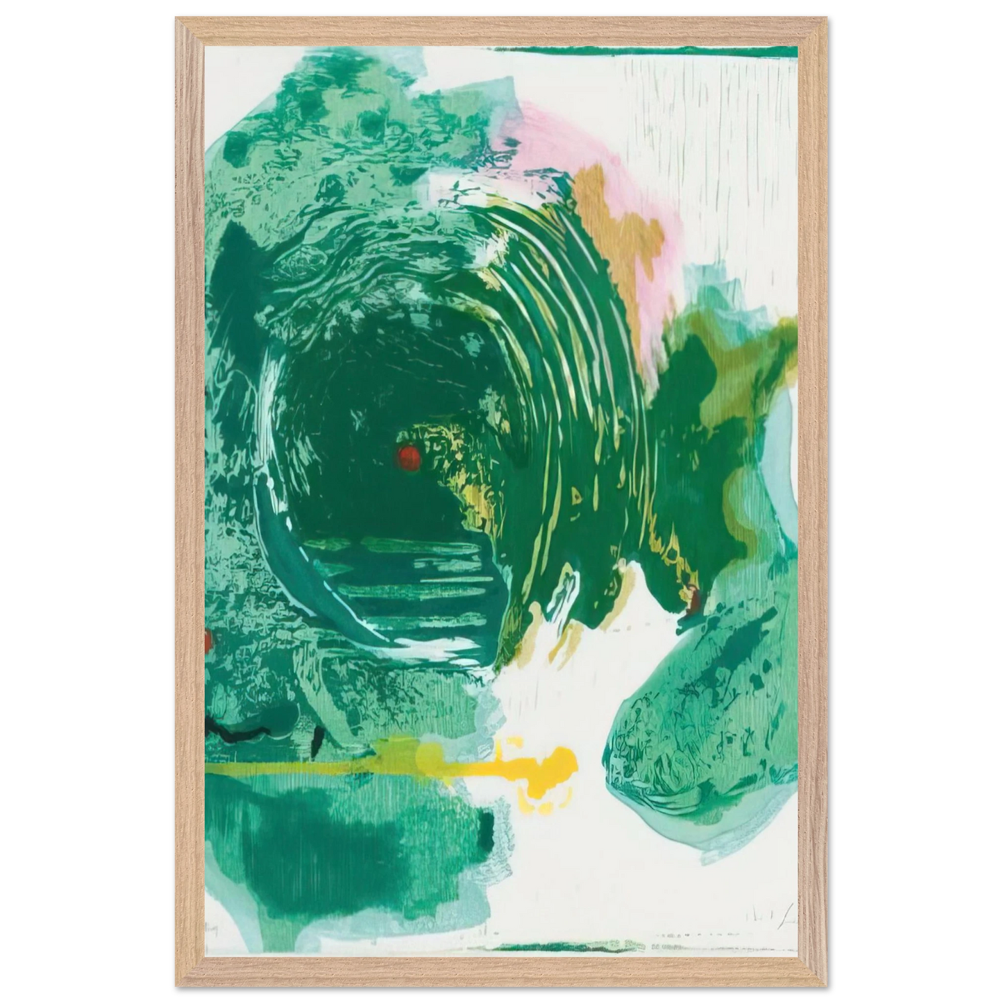 Helen Frankenthaler - Radius - 1993 Wall art - 21x29.7 cm / 8x12" - Premium Wooden Framed Poster With Fine Art Paper - White frame