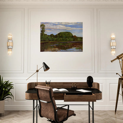 Geinrust Farm with Isolated Tree - Piet Mondrian Brushed Aluminum Print - 70x100 cm / 28x40 inches | Piet Mondrian Aluminum Print | Piet Mondrian Prints