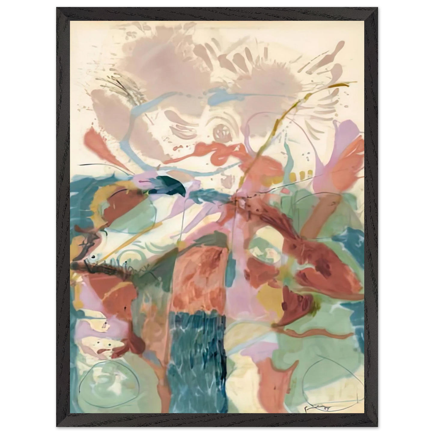 Helen Frankenthaler - Jacob's Ladder, 1957- Wall Art - 21x29.7 cm / 8x12" - Premium Wooden Framed Poster With Fine Art Paper - Black frame
