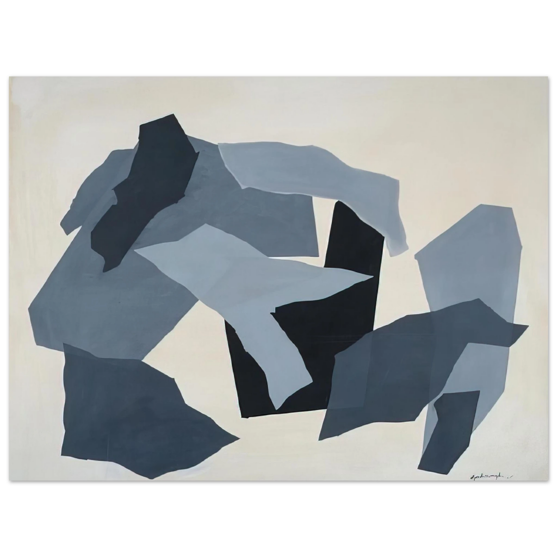 Robert Goodnough - Grey Forms - 1965 Fine Art Poster - Default Title