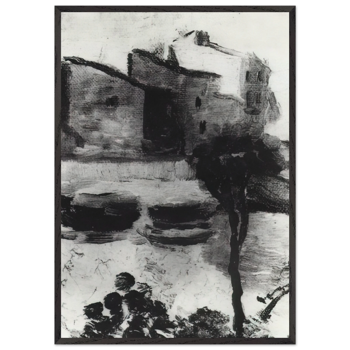 LLANE BEACH CADAQUES - Salvador Dali 70x100 cm / 28x40 inches Framed Art Print – Black Wooden Frame