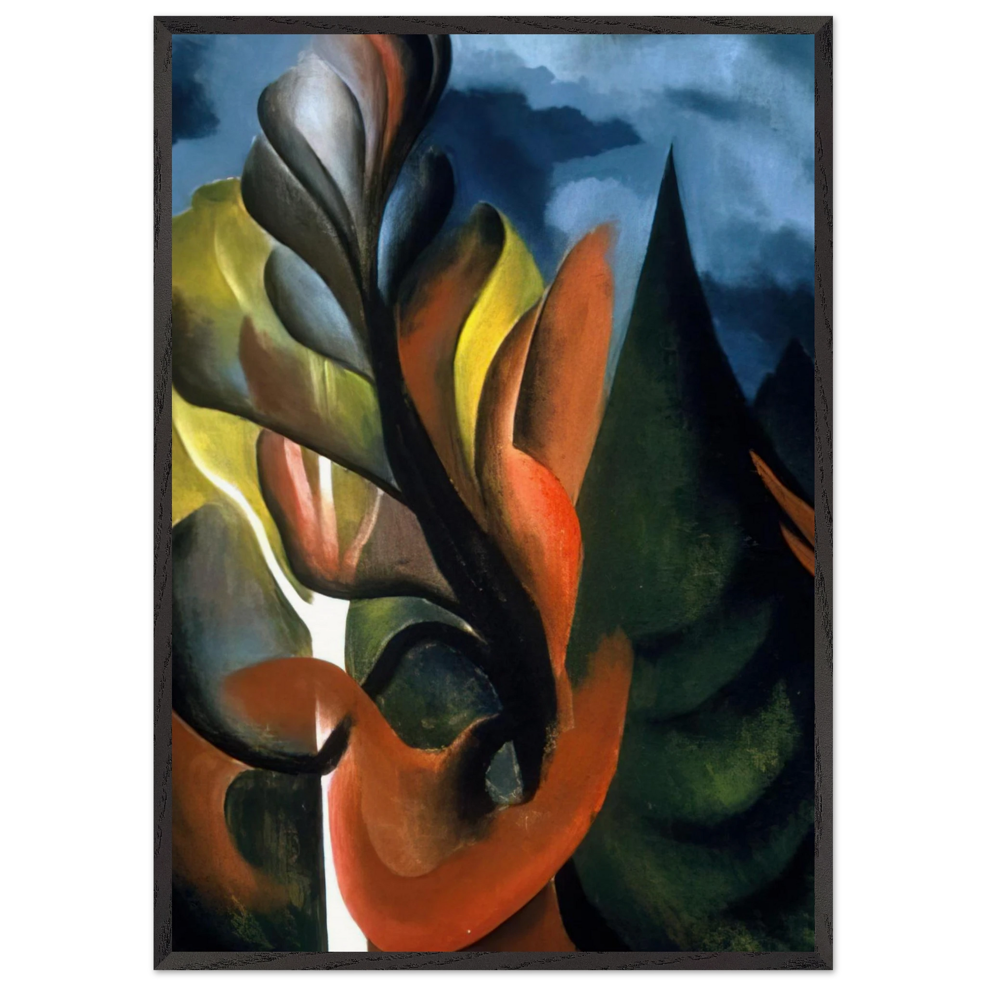 Maple and Cedar Lake George - Georgia OKeeffe 70x100 cm / 28x40 inches Framed Art Print – Black Wooden Frame