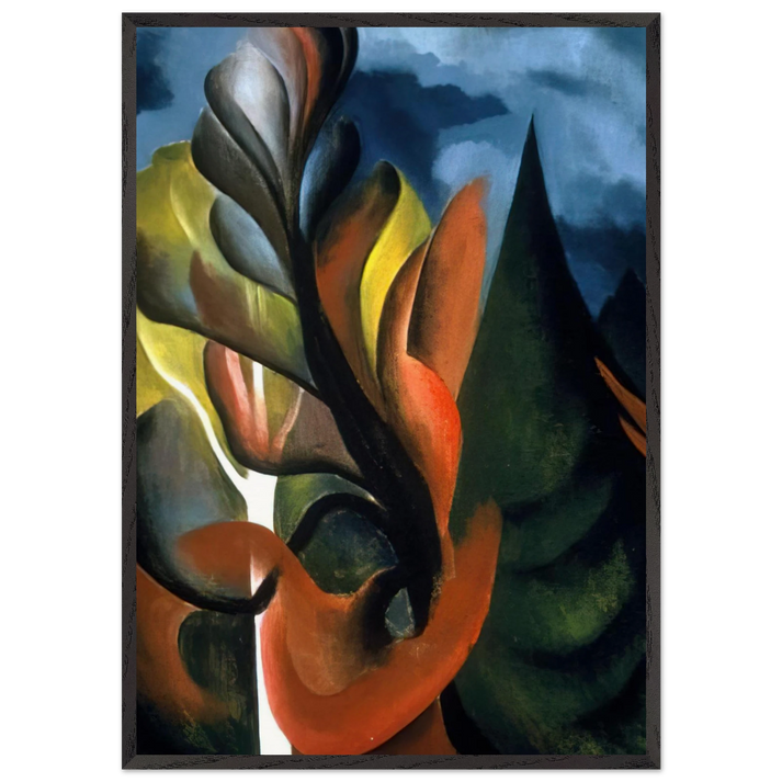 Maple and Cedar Lake George - Georgia OKeeffe 70x100 cm / 28x40 inches Framed Art Print – Black Wooden Frame