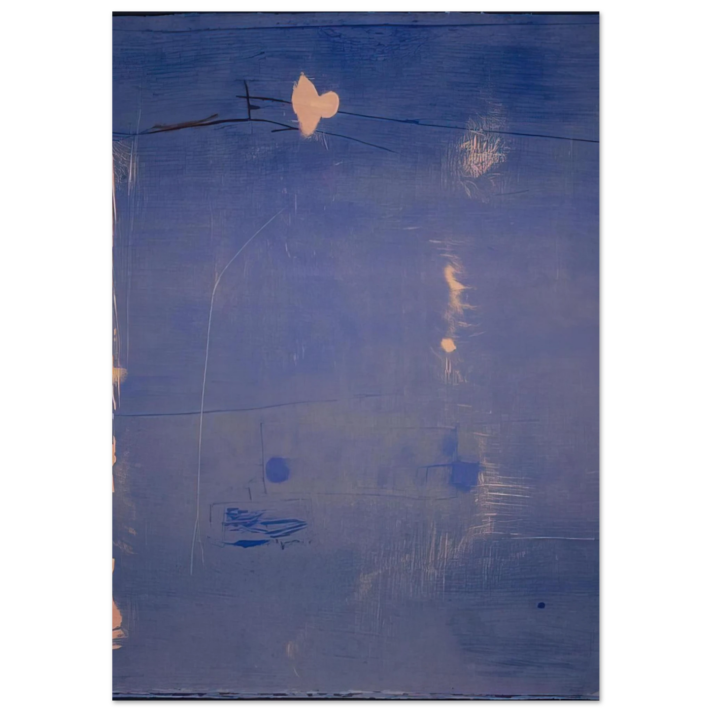Helen Frankenthaler - Cameo - 1980 Wall art - 28x43  cm / XL (11x17 inches) - Premium Wooden Framed Poster With Fine Art Paper - Wood frame