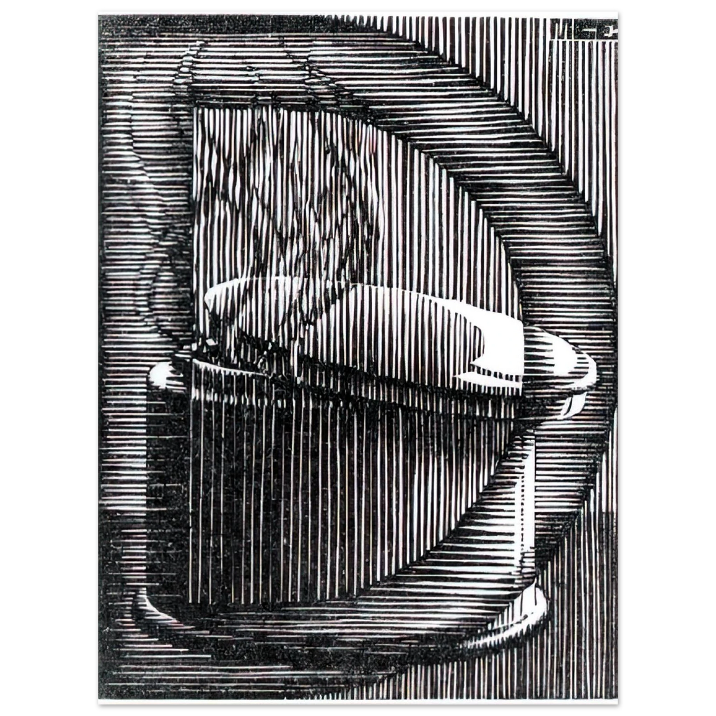 MC Escher - INITIAL D Wall Art - 21x29.7 cm / 8x12" - Fine Art Poster - -