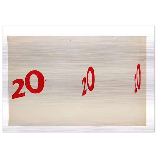 20 20 20 1962 - Edward Ruscha Brushed Aluminum Print - 70x100 cm / 28x40 inches | Edward Ruscha Aluminum Print | Edward Ruscha Prints