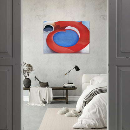 Goat's Horn With Red - Georgia O'Keeffe Brushed Aluminum Print - 70x100 cm / 28x40 inches | Georgia O'Keeffe Aluminum Print | Georgia O'Keeffe Prints