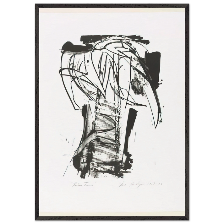 PALM TREES FROM THE SERIES THE ARCHAICS 1966 - Grace Hartigan 70x100 cm / 28x40 inches Framed Art Print – Black Wooden Frame