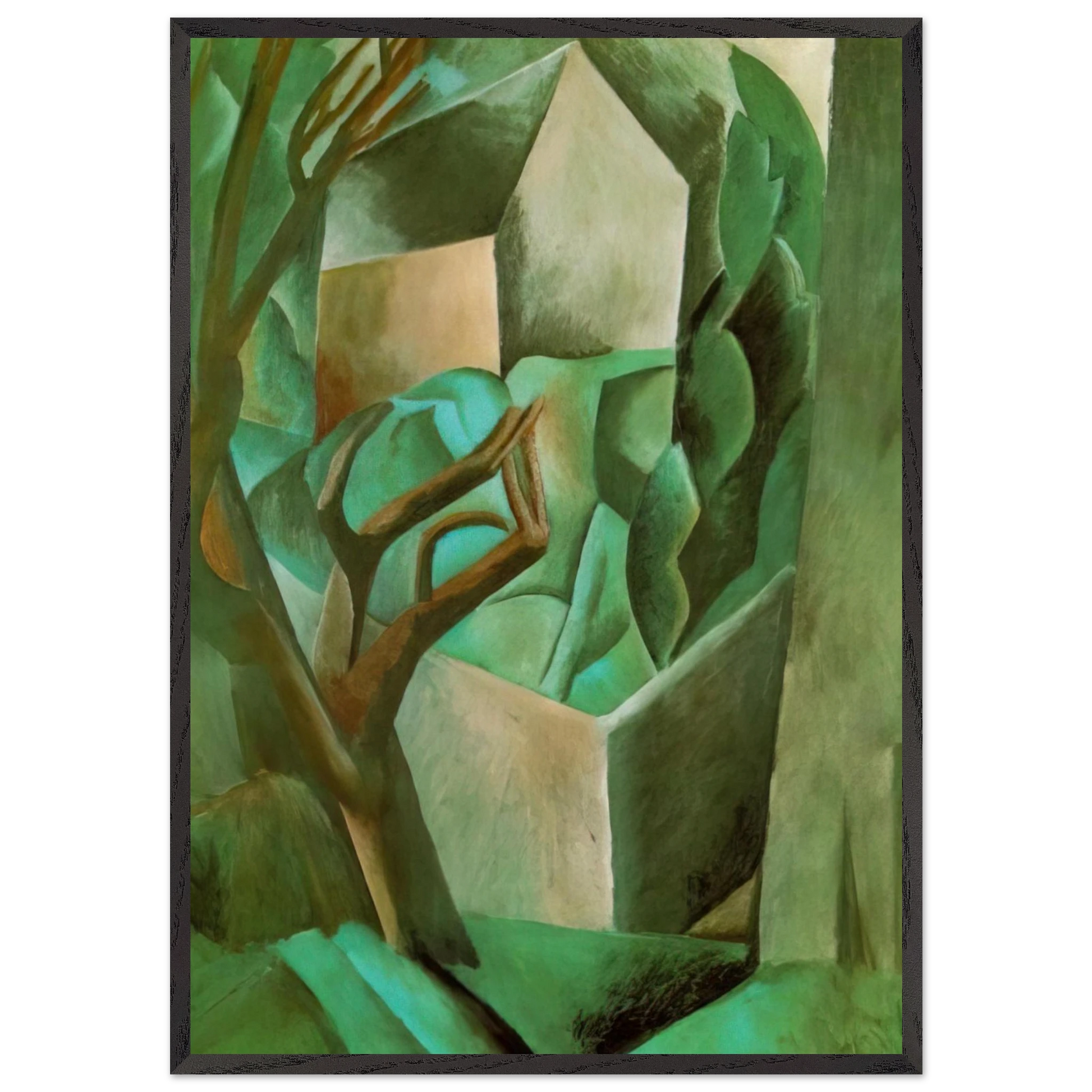 House in the garden - Pablo Picasso Framed Art Print – Black Wooden Frame - Default Title - -Framed Art Print