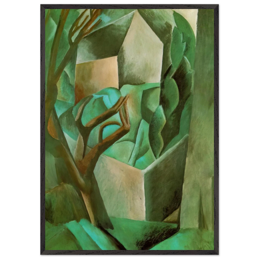 House in the garden - Pablo Picasso 70x100 cm / 28x40 inches Framed Art Print – Black Wooden Frame