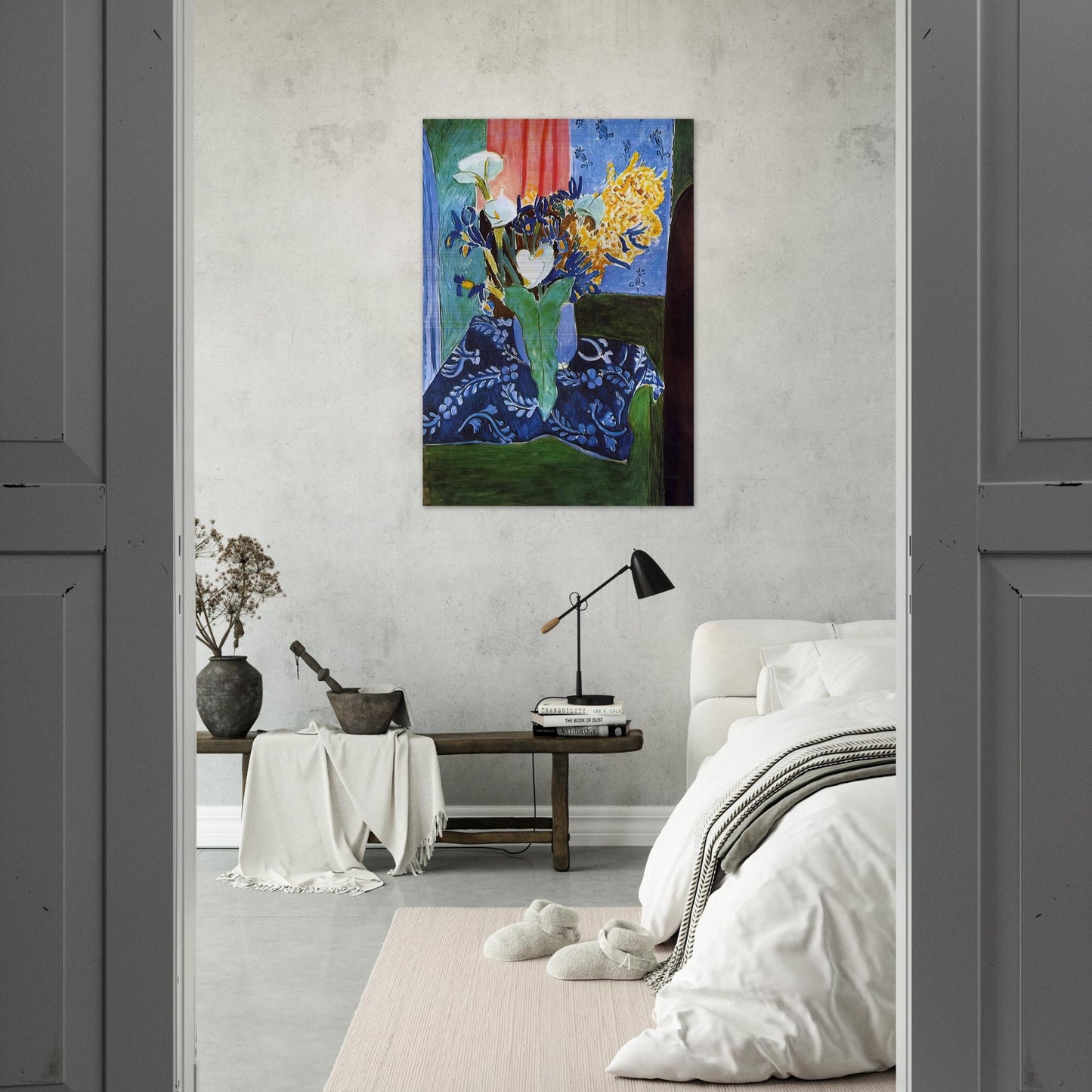 CALLA LILIES IRISES AND MIMOSAS 1913 - Henri Matisse Brushed Aluminum Print - 70x100 cm / 28x40 inches | Henri Matisse Aluminum Print | Henri Matisse Prints