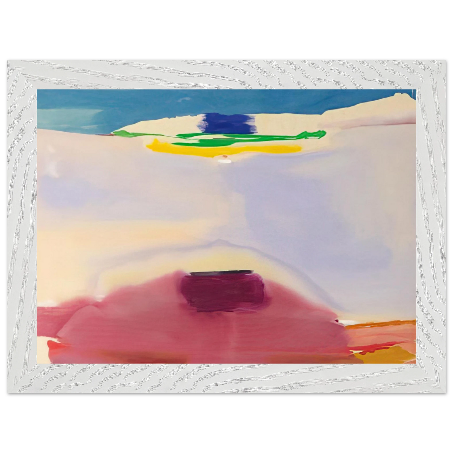 Helen Frankenthaler - Leveling - 1973 Wall art - 45x60 cm / 18x24 inches - Premium Wooden Framed Poster With Fine Art Paper - White frame