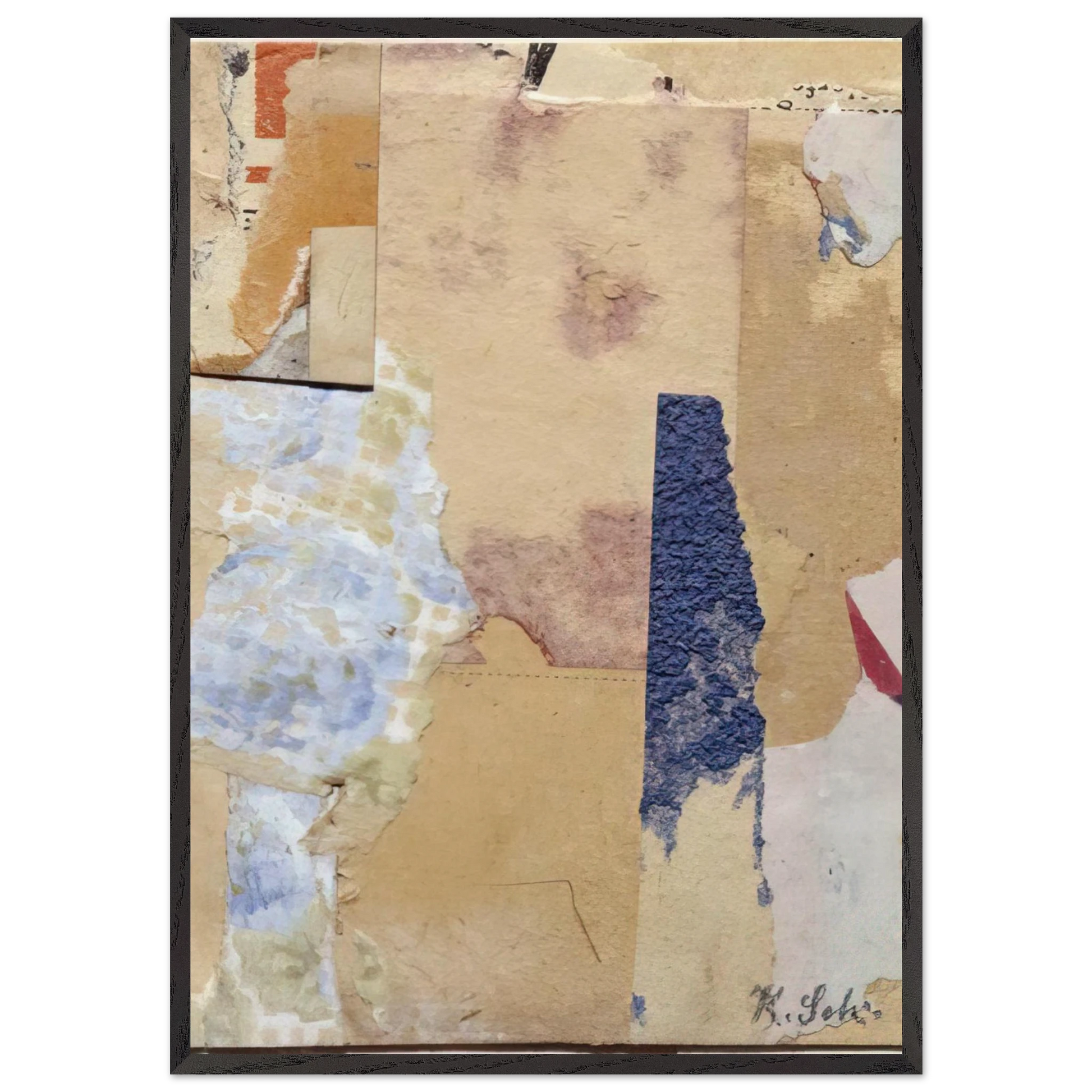 APHORISM 1923 - Kurt Schwitters Framed Art Print – Black Wooden Frame - Default Title - -Framed Art Print