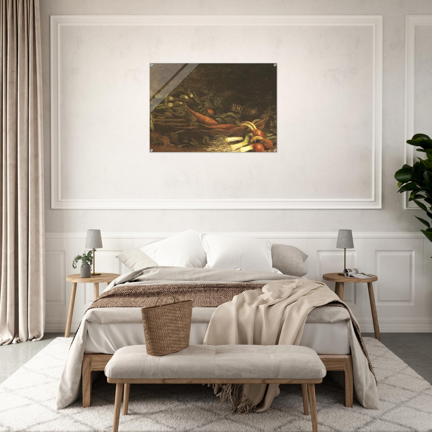 Still life with a basket of vegetables - Vincent van Gogh Acrylic Print - 70x100 cm / 28x40″ inches | Vincent van Gogh Wall Art | Vincent van Gogh Prints