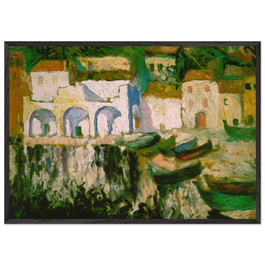 VIEW OF PORTDOGUE PORT ALUGER - Salvador Dali Framed Art Print – Black Wooden Frame - Default Title - -Framed Art Print