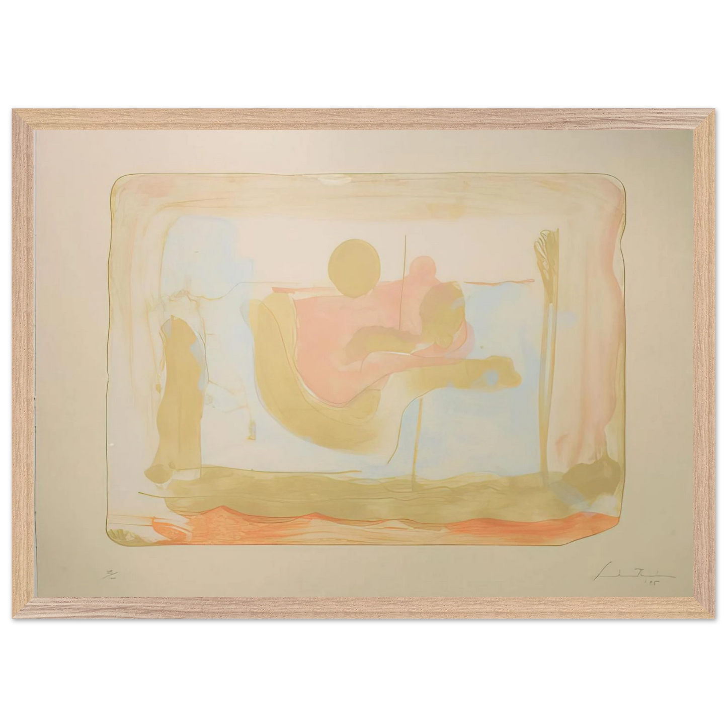 Helen Frankenthaler - Reflections I - 1995 Wall art - A3 (29.7 x 42  cm) - Premium Wooden Framed Poster With Fine Art Paper - Black frame
