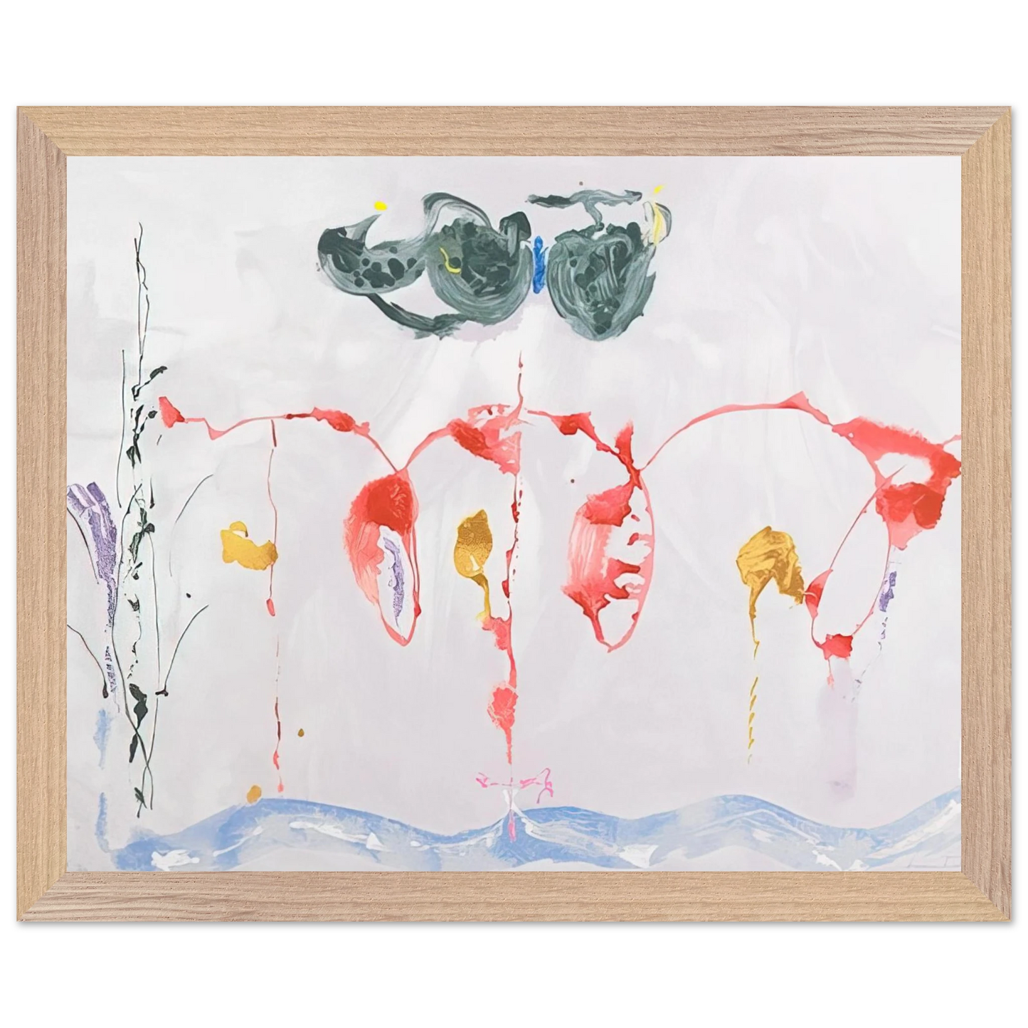 Helen Frankenthaler - Aerie - 2009 Wall art - 30x40 cm / 12x16 inches - Premium Wooden Framed Poster With Fine Art Paper - Wood frame