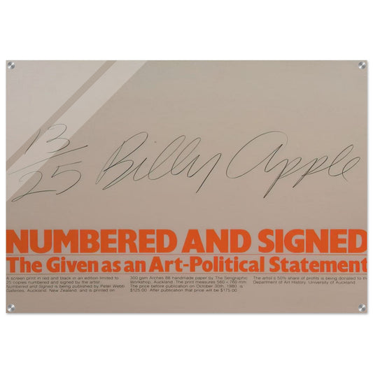 Numbered and Signed - 1980 - Billy Apple Acrylic Print - 70x100 cm / 28x40″ inches