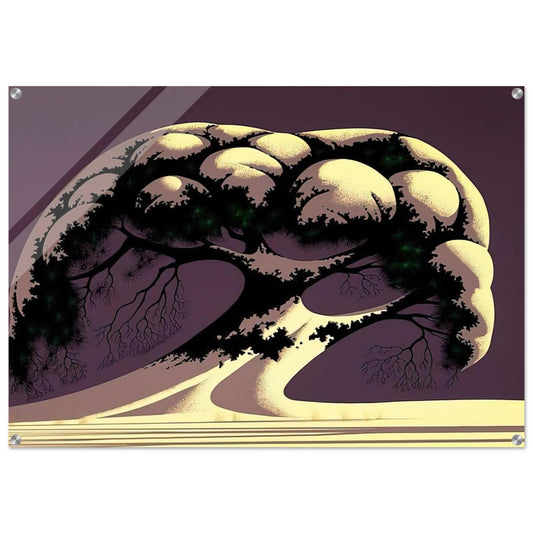 Snow Tree - Eyvind Earle Acrylic Print - 70x100 cm / 28x40″ inches | Eyvind Earle Wall Art | Eyvind Earle Prints