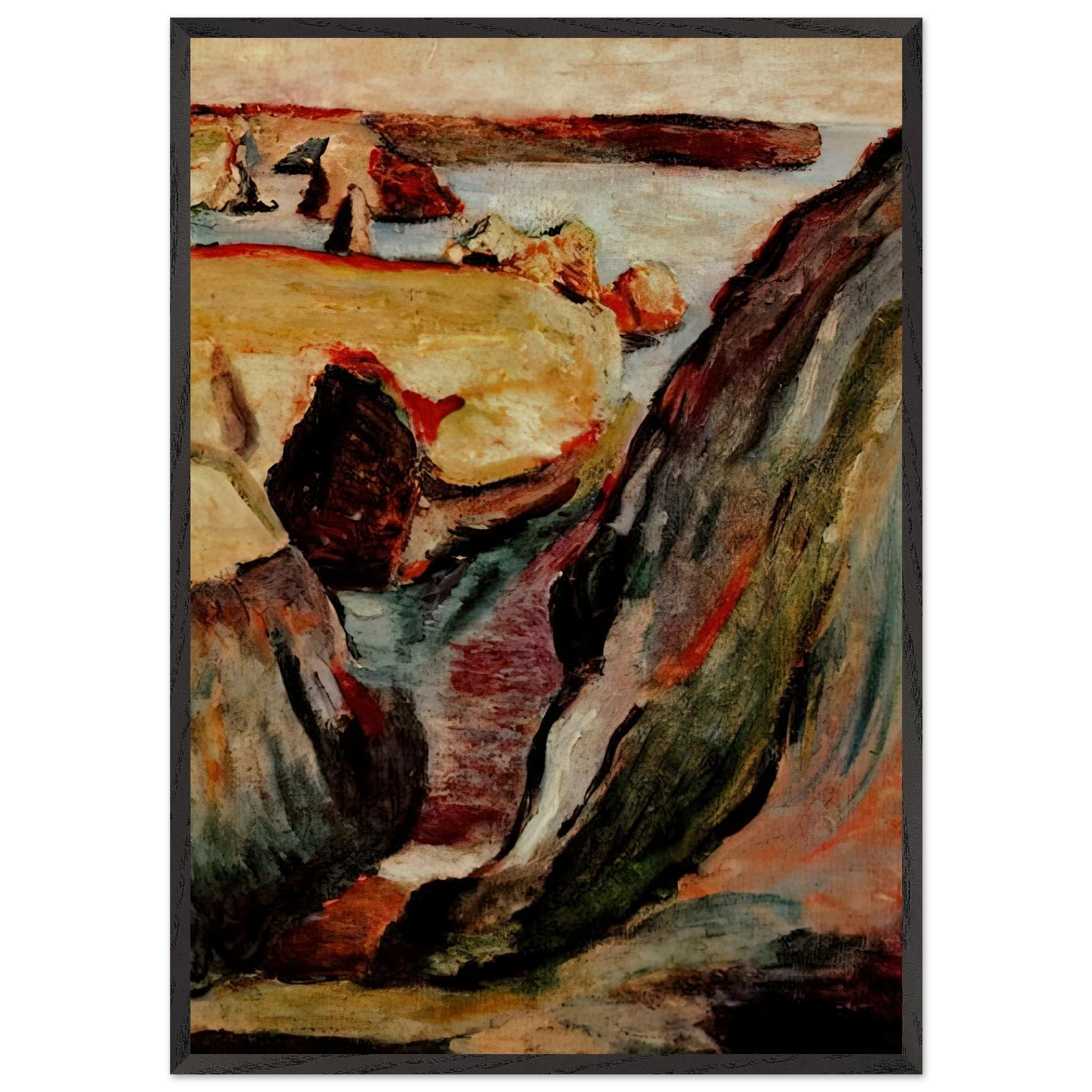 ROCHERS A BELLE ILE 1896 - Henri Matisse Framed Art Print – Black Wooden Frame - Default Title - -Framed Art Print