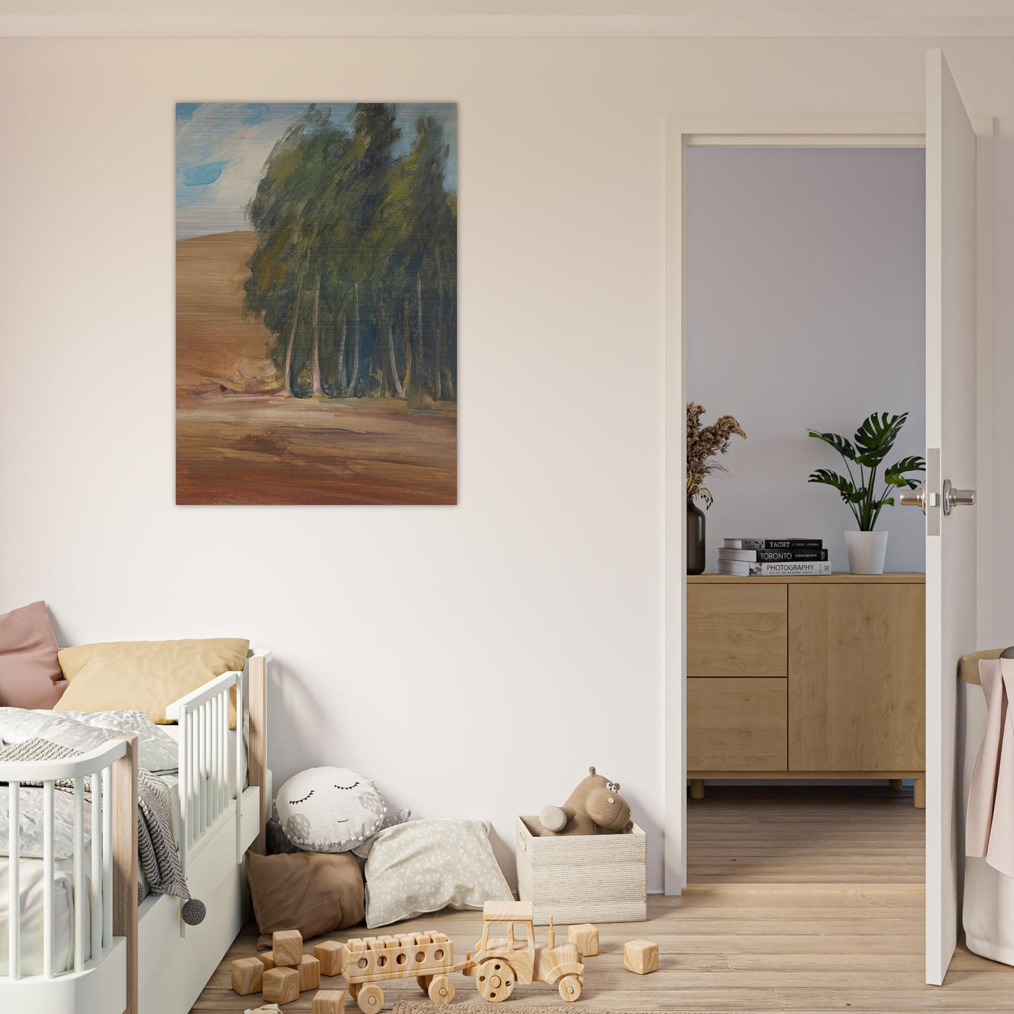 A Grove of Windswept Trees - Tonalism - Xavier Martinez Brushed Aluminum Print - 70x100 cm / 28x40 inches | Xavier Martinez Aluminum Print | Xavier Martinez Prints