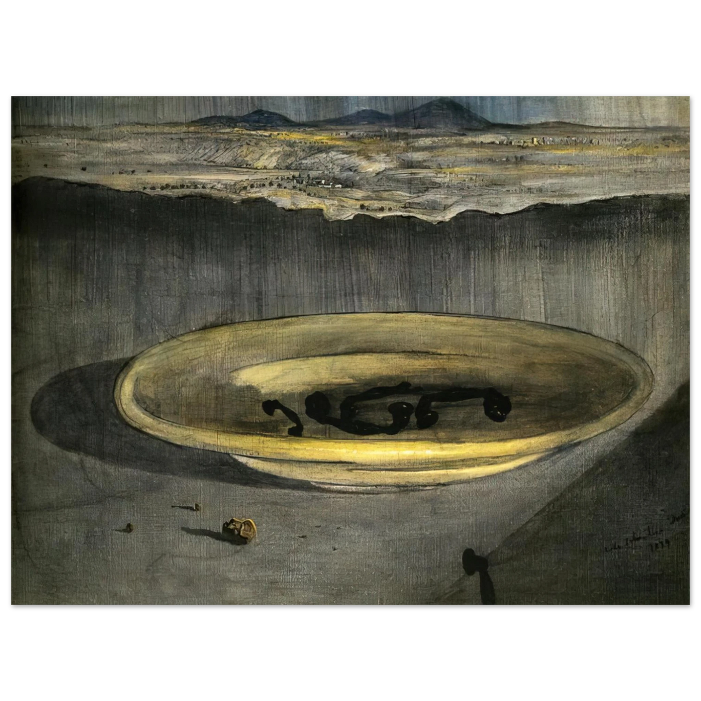Salvador Dali - LANDSCAPE WITH TELEPHONES ON A PLATE Fine Art Poster - Default Title