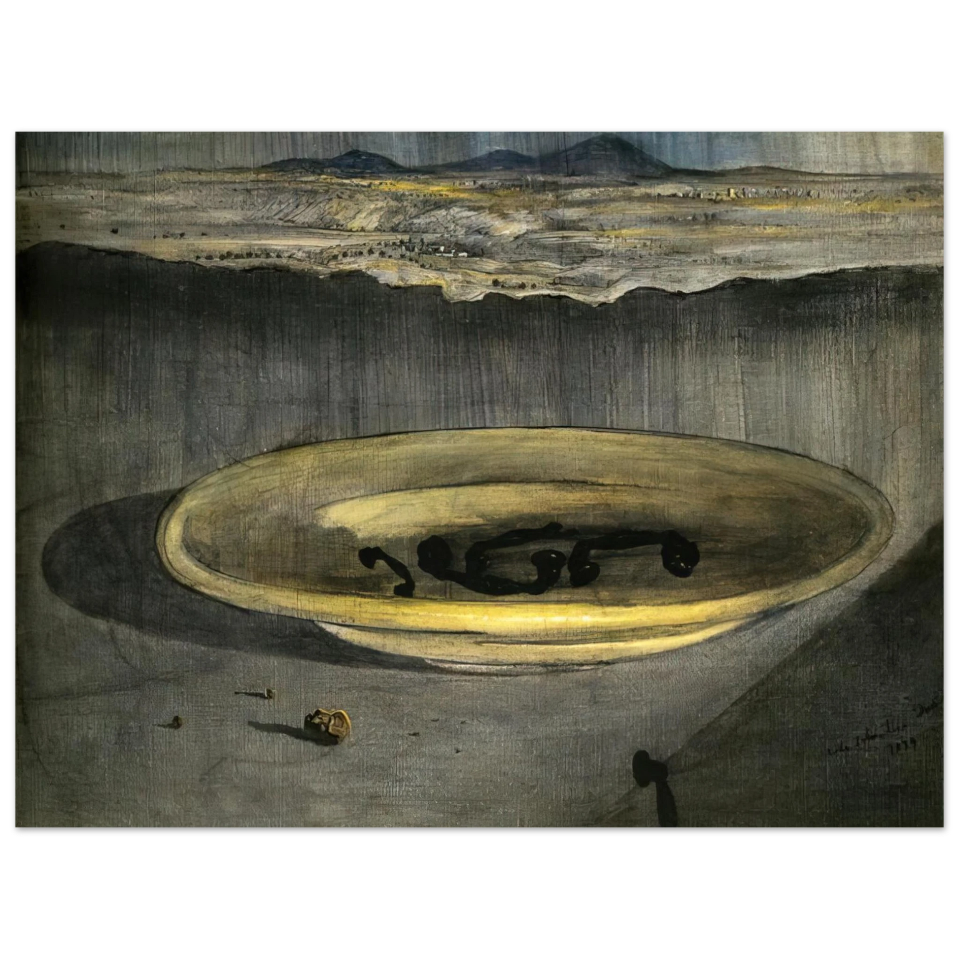 Salvador Dali - LANDSCAPE WITH TELEPHONES ON A PLATE Fine Art Poster - Default Title