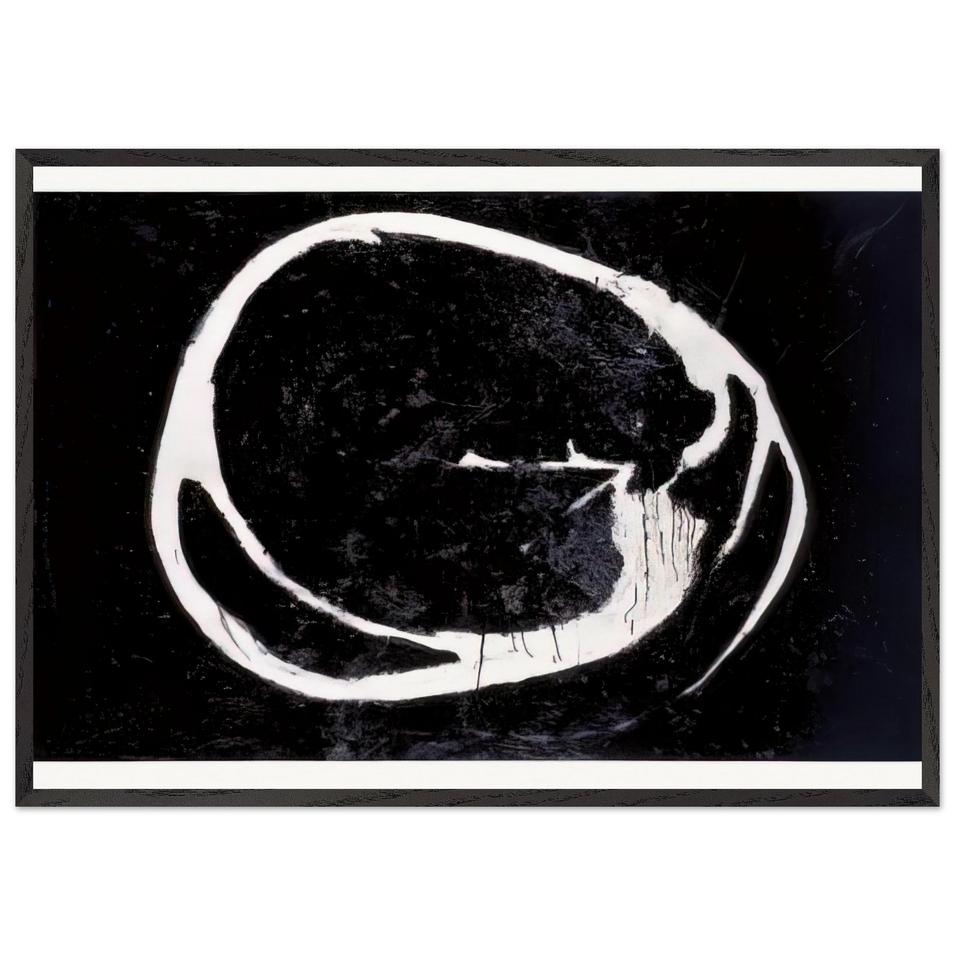 Untitled - 1962 N11 - Jiro Yoshihara Framed Art Print – Black Wooden Frame - Default Title - -Framed Art Print