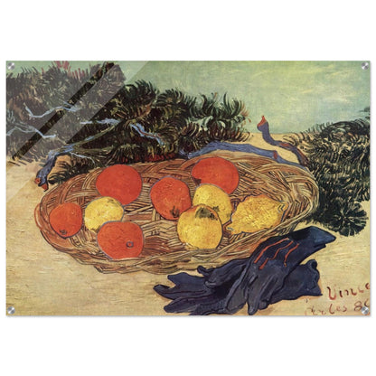 Still Life with Oranges and Lemons with Blue Gloves - Vincent van Gogh Acrylic Print - 70x100 cm / 28x40″ inches | Vincent van Gogh Wall Art | Vincent van Gogh Prints