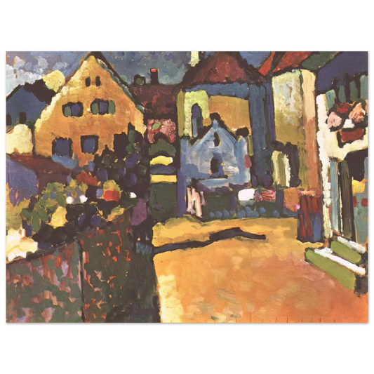 Wassily Kandinsky - GRUNGASSE IN MURNAU 1909 Fine Art Poster - Default Title