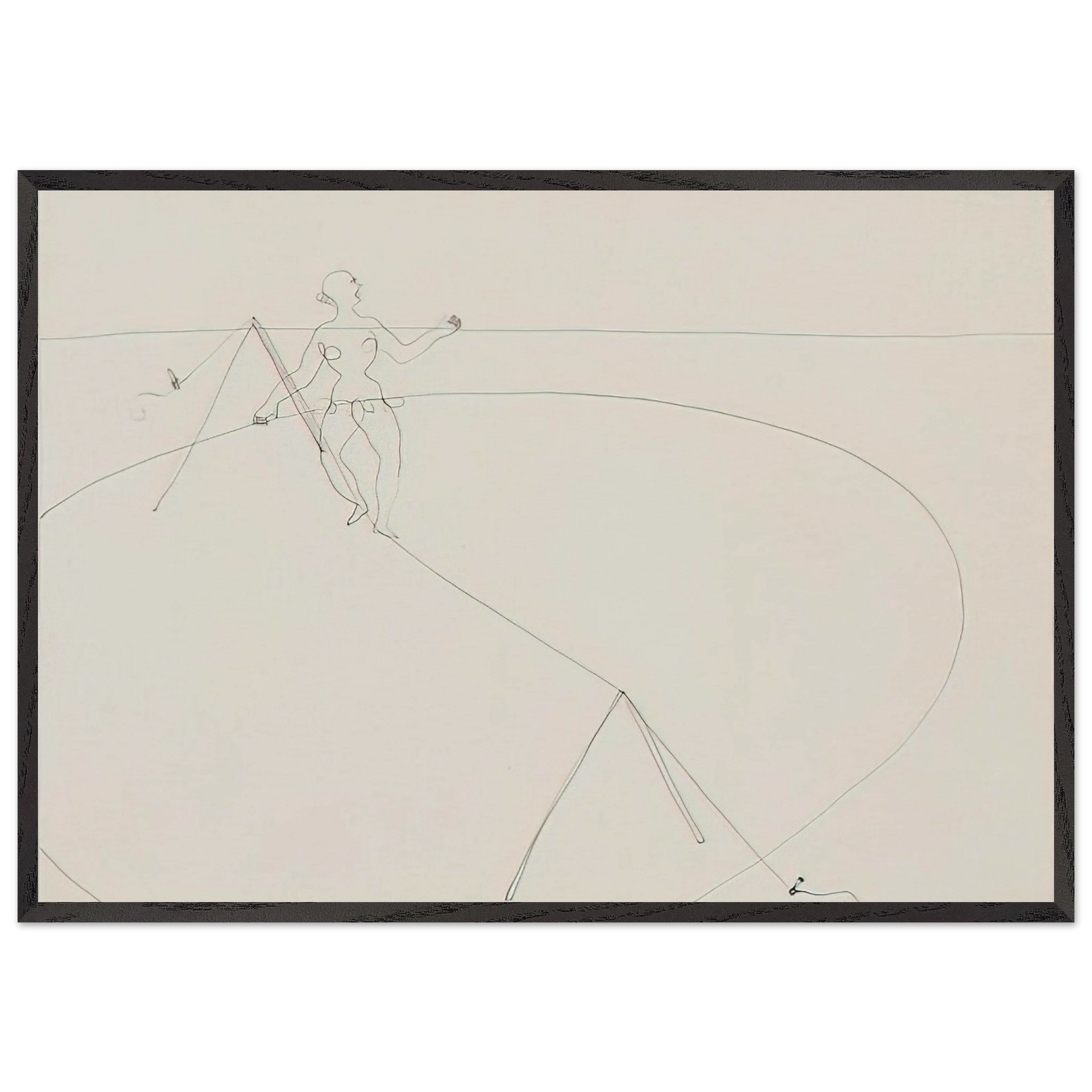 TIGHTROPE WALKER 1932 - Alexander Calder Framed Art Print – Black Wooden Frame - Default Title - -Framed Art Print