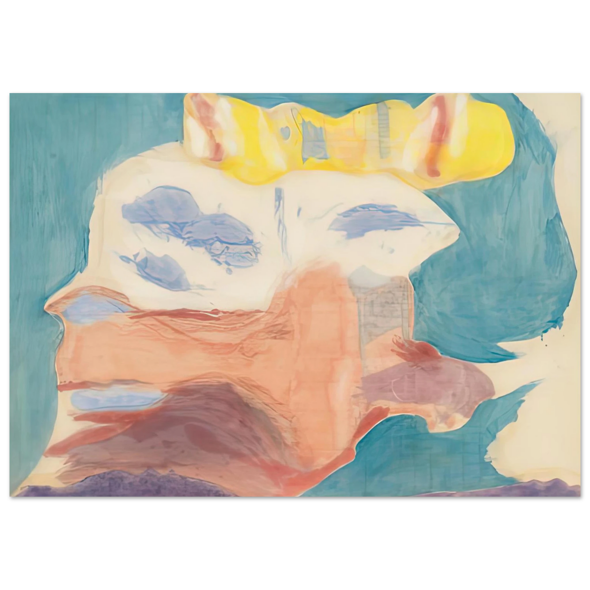 Helen Frankenthaler - Sea Goddess, 1963- Wall Art - 30x40 cm / 12x16 inches - Premium Wooden Framed Poster With Fine Art Paper - White frame