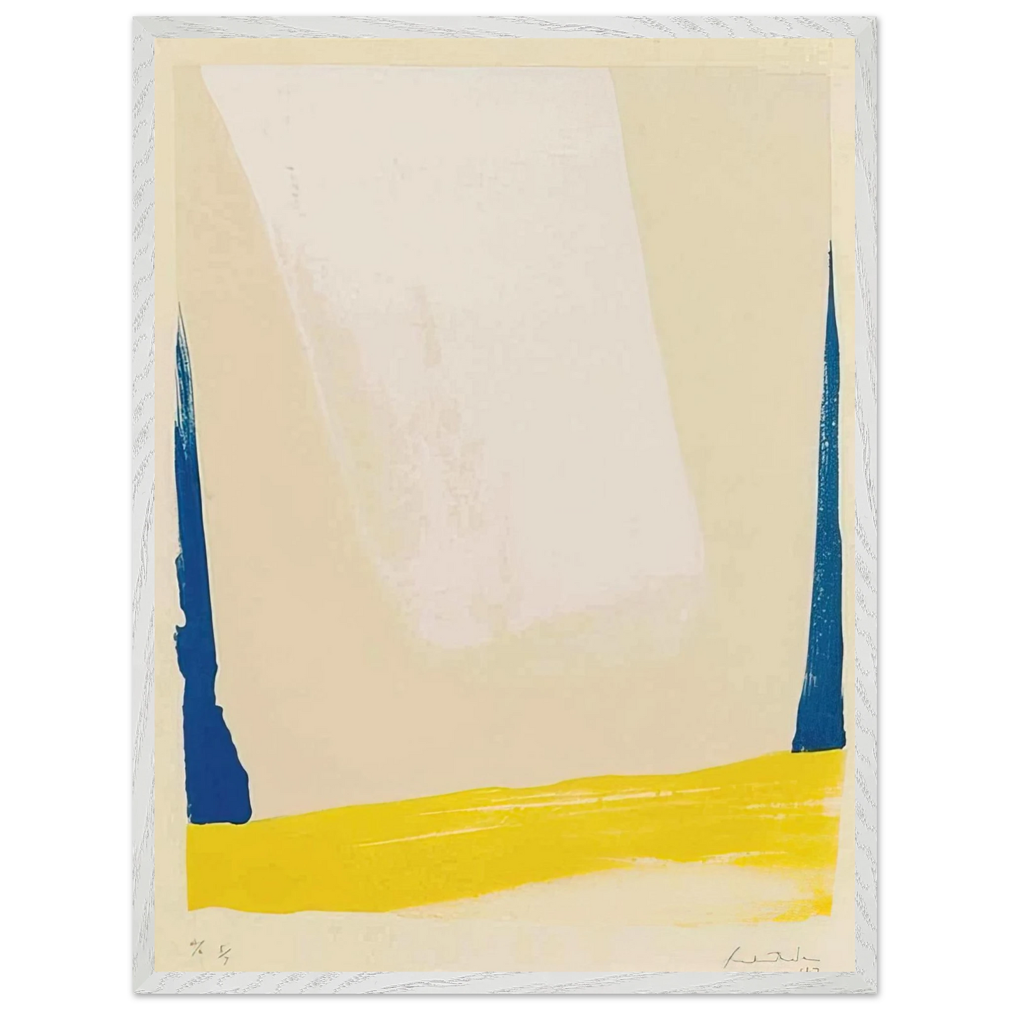 Helen Frankenthaler - White Portal - 1967 Wall art - A3 (29.7 x 42  cm) - Premium Wooden Framed Poster With Fine Art Paper - Black frame
