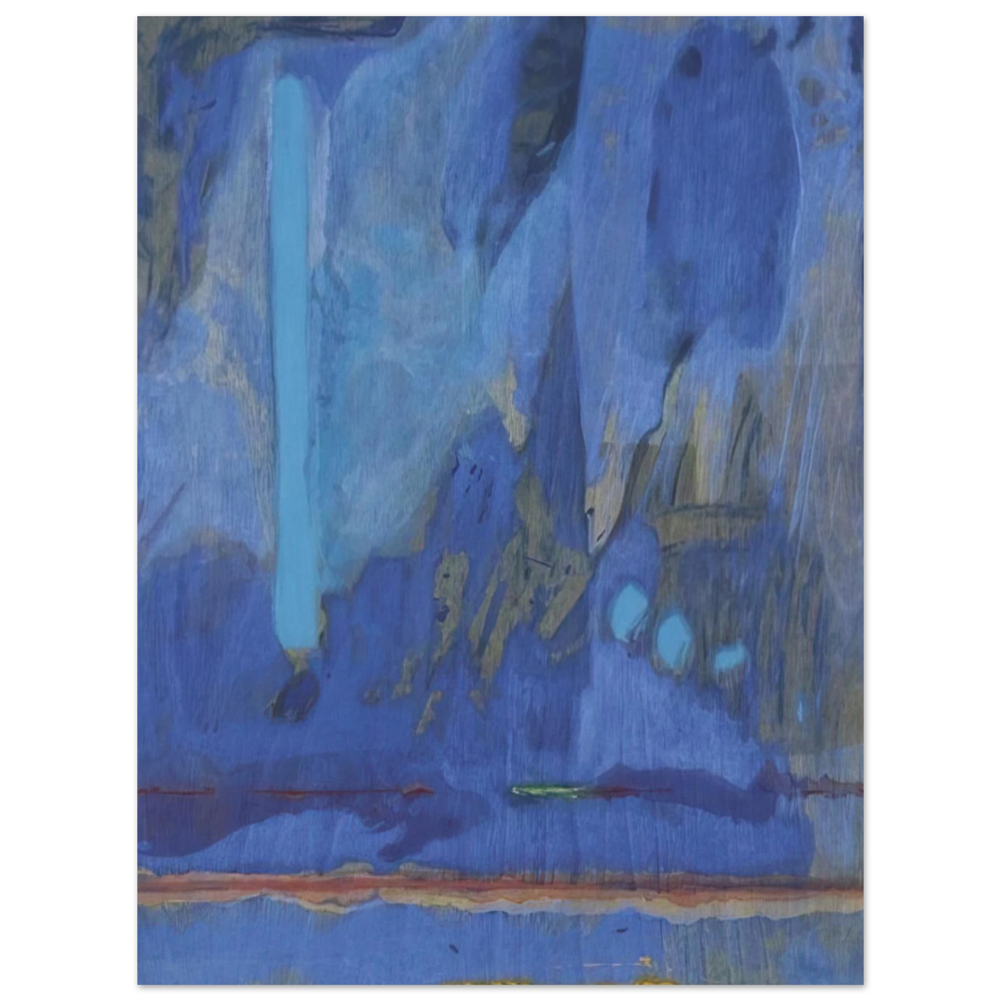 Helen Frankenthaler - Tales of Genji III - 1998 Wall art - 30x30 cm / 12x12 inches - Premium Wooden Framed Poster With Fine Art Paper - Black frame