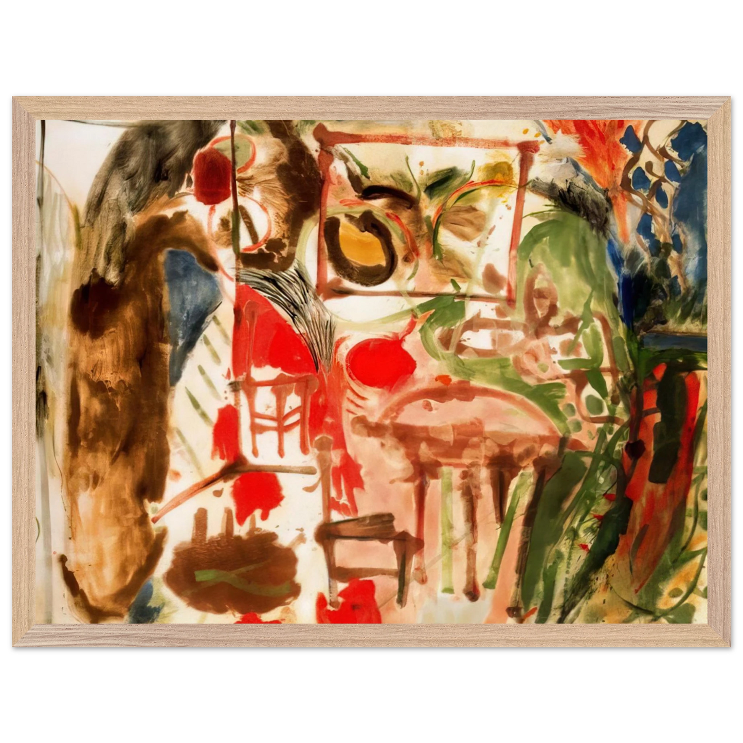 Helen Frankenthaler - Interior - 1957 Wall art - 50x70 cm / 20x28 inches - Premium Wooden Framed Poster With Fine Art Paper - Black frame
