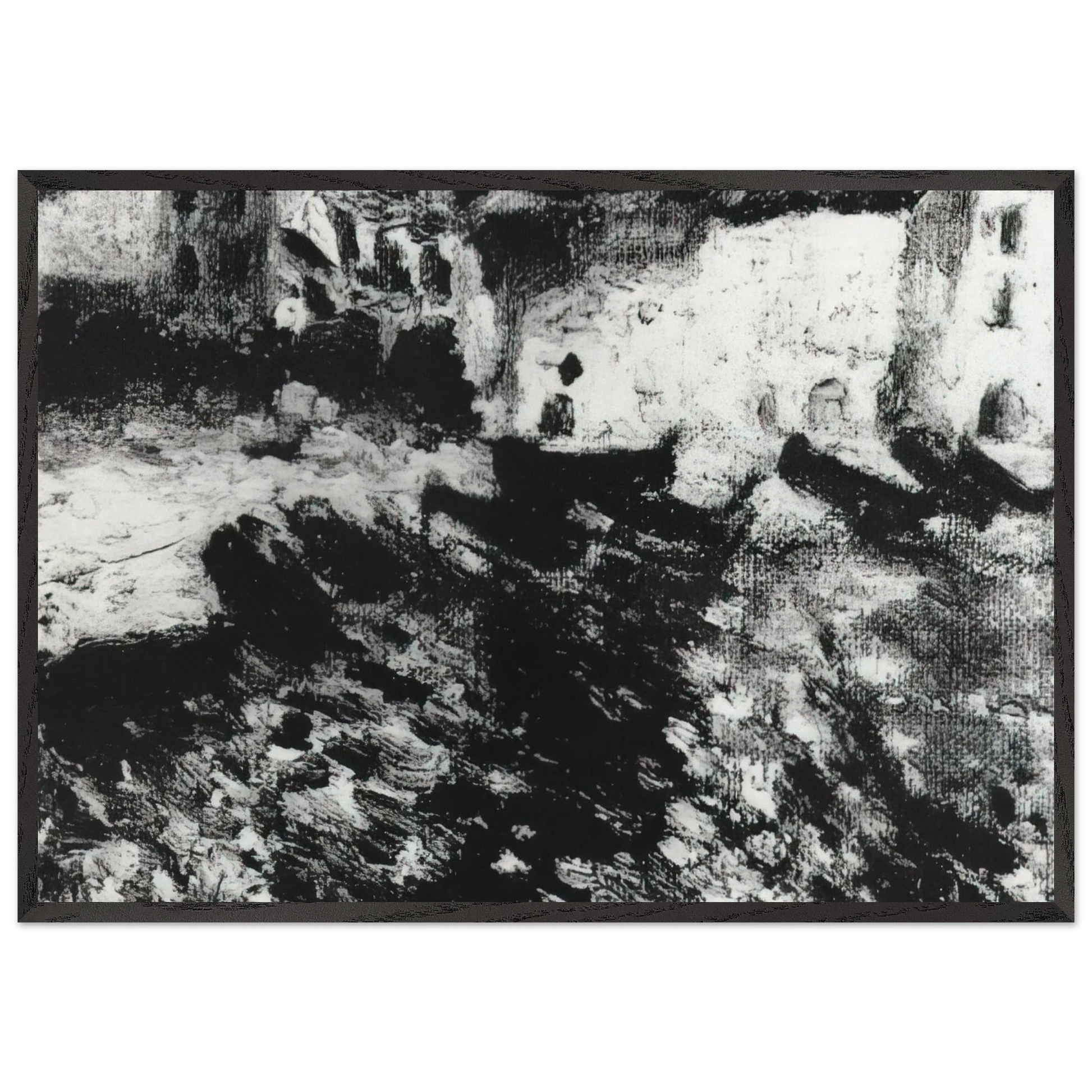 PORT DOGUE CADAQUES - Salvador Dali Framed Art Print – Black Wooden Frame - Default Title - -Framed Art Print