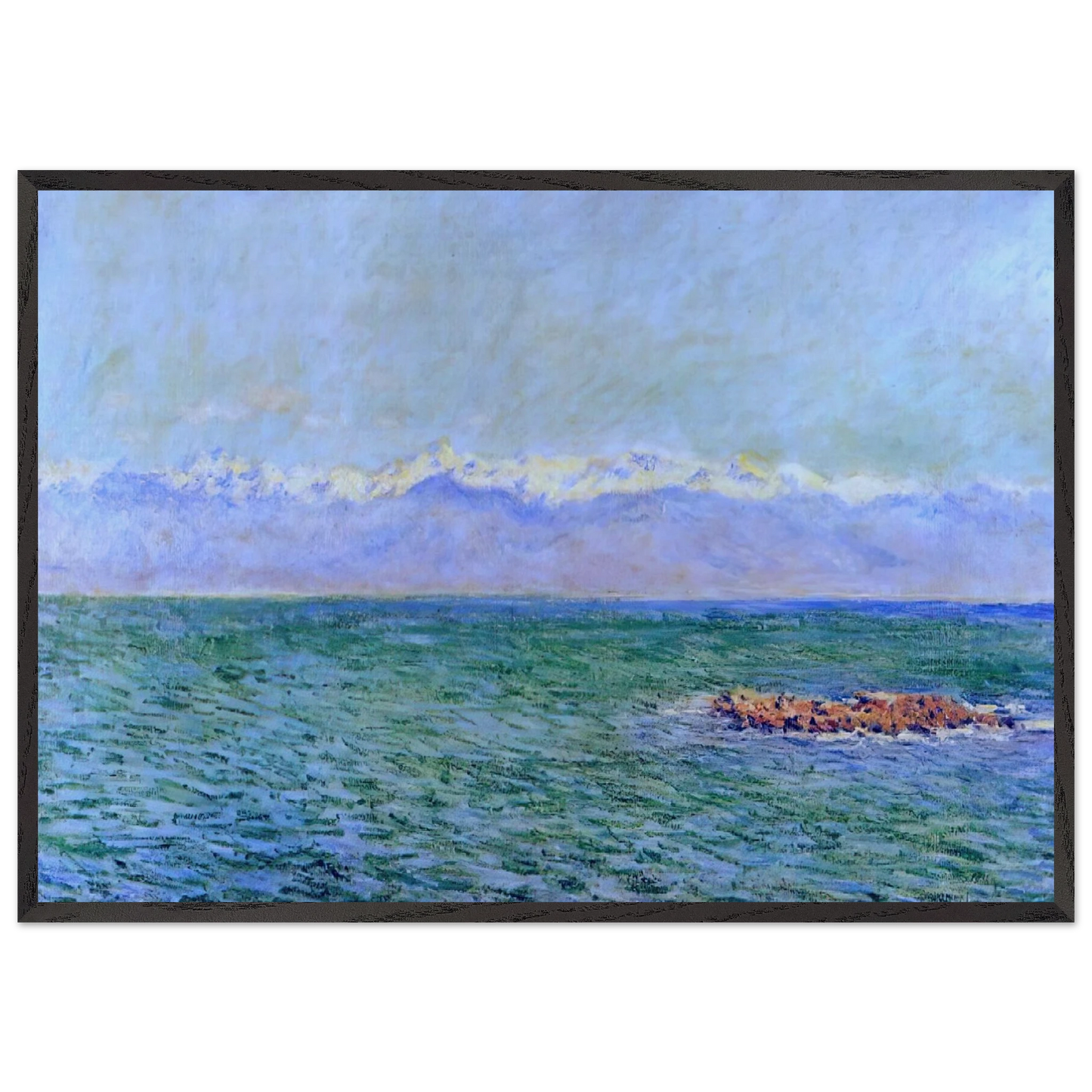 The Sea and the Alps - claude monet Framed Art Print – Black Wooden Frame - Default Title - -Framed Art Print